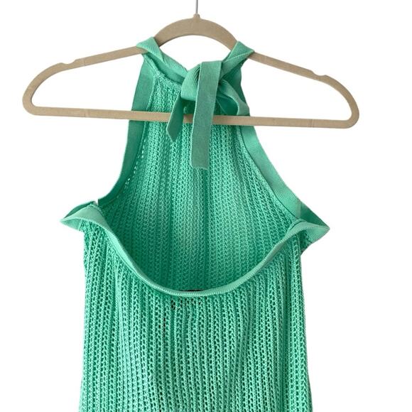 Beach Riot NWTs Romee High Neck Halter Green Crochet Dress Swim Coverup medium - Picture 5 of 9